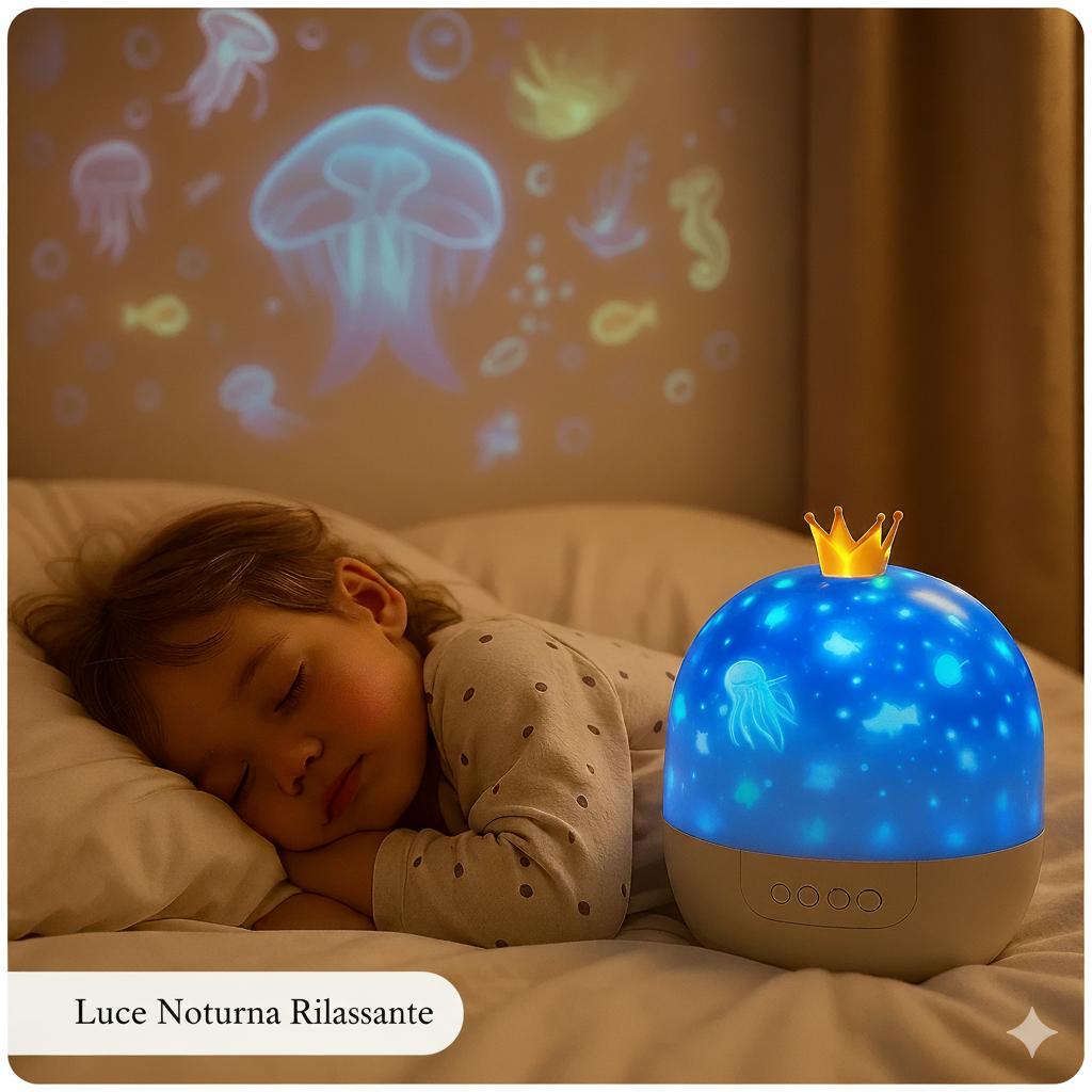 Lampada da notte e proiettore per bambini 2-in-1