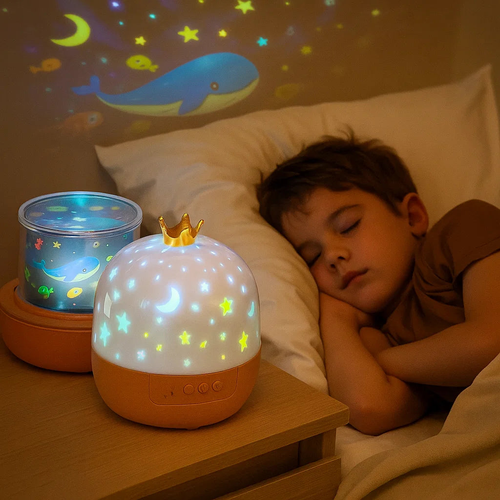 Lampada da notte e proiettore per bambini 2-in-1