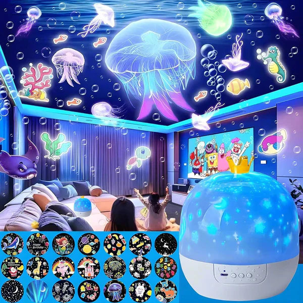 Lampada da notte e proiettore per bambini 2-in-1