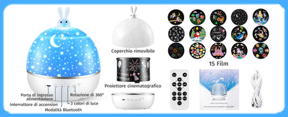 Lampada da notte e proiettore per bambini 2-in-1